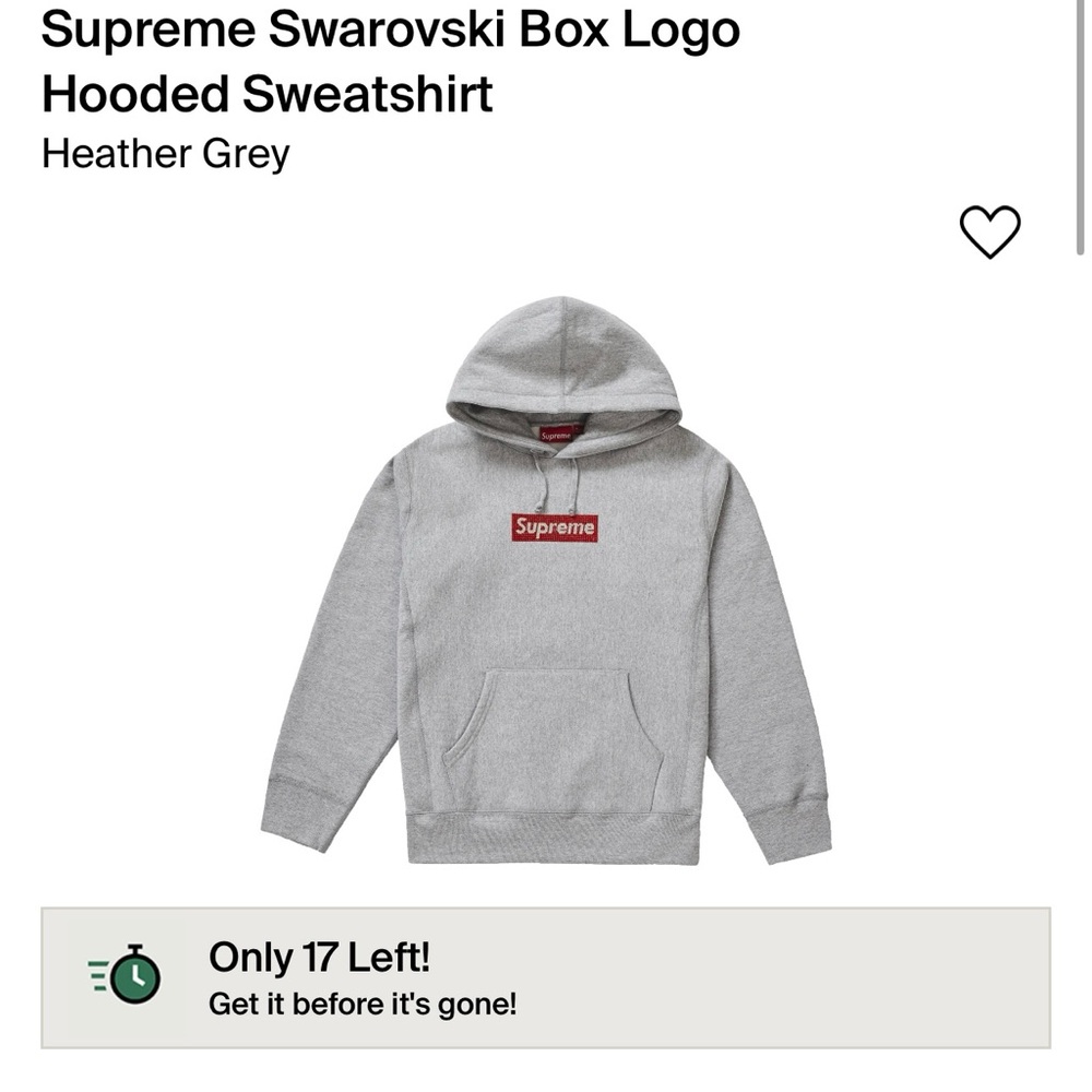 Supreme Swarovski Box Logo Hooded Sweatshirt